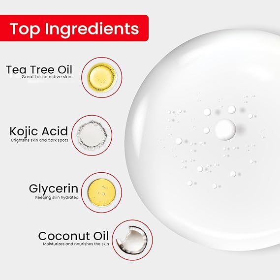 Kojie San Skin Lightening Soap - Original Kojic Acid Soap for Dark Spots, Hyperpigmentation, & Scars - Beauty Bar with Coconut & Tea Tree Oil for Flawless, Even Skin Tone - 65g x 3 Bars